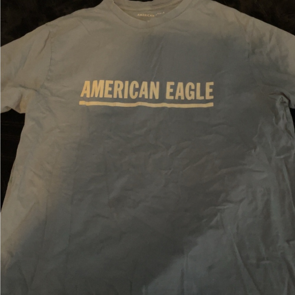 American Eagle Outfitters Gray Tee with White Logo